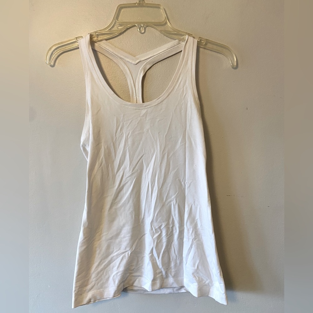 Lululemon racer back white tank size 8
